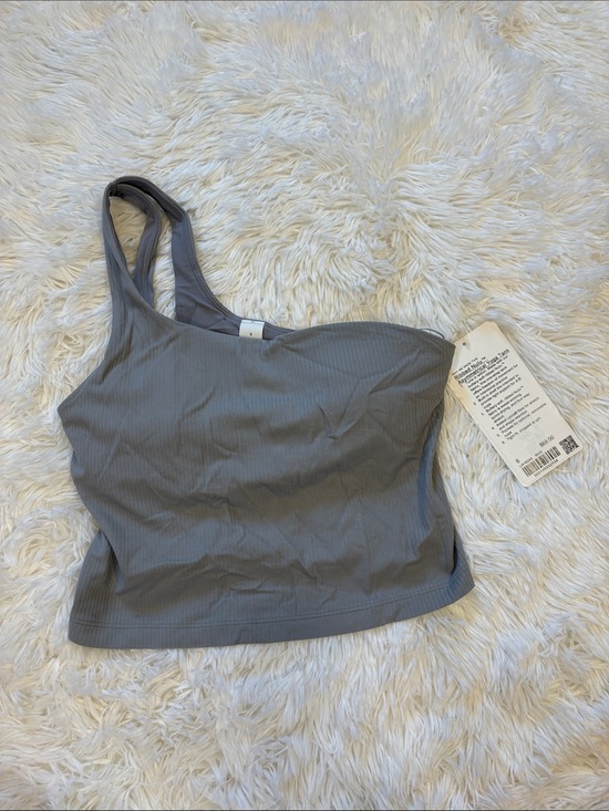 lululemon athletica Tops - Gray Ribbed Assymetrical Tank Top
